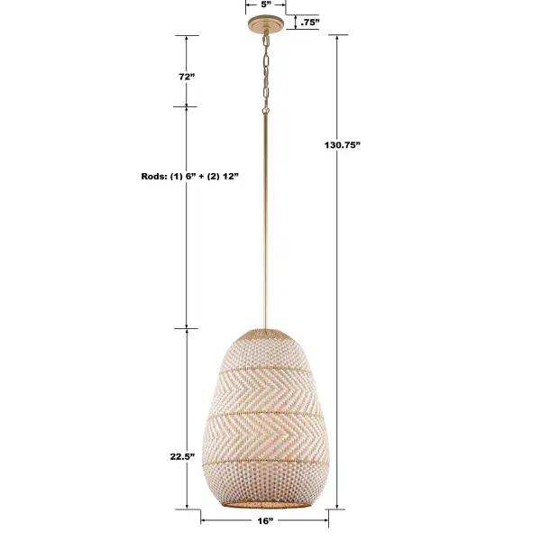 Zanzibar 16" Rattan Pendant Light - Image 10