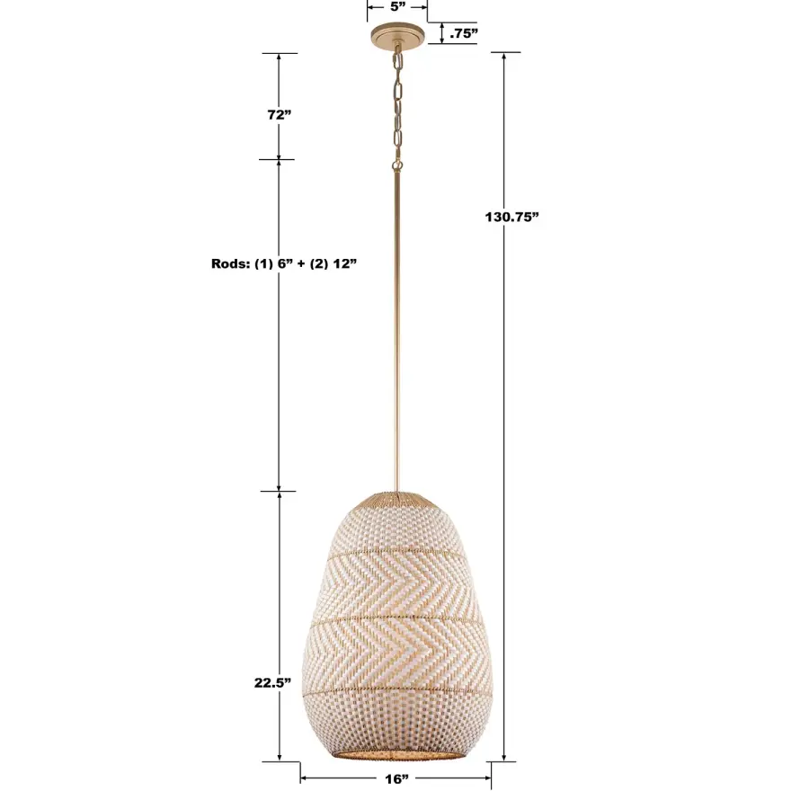 Zanzibar 16" Rattan Pendant Light - Image 10
