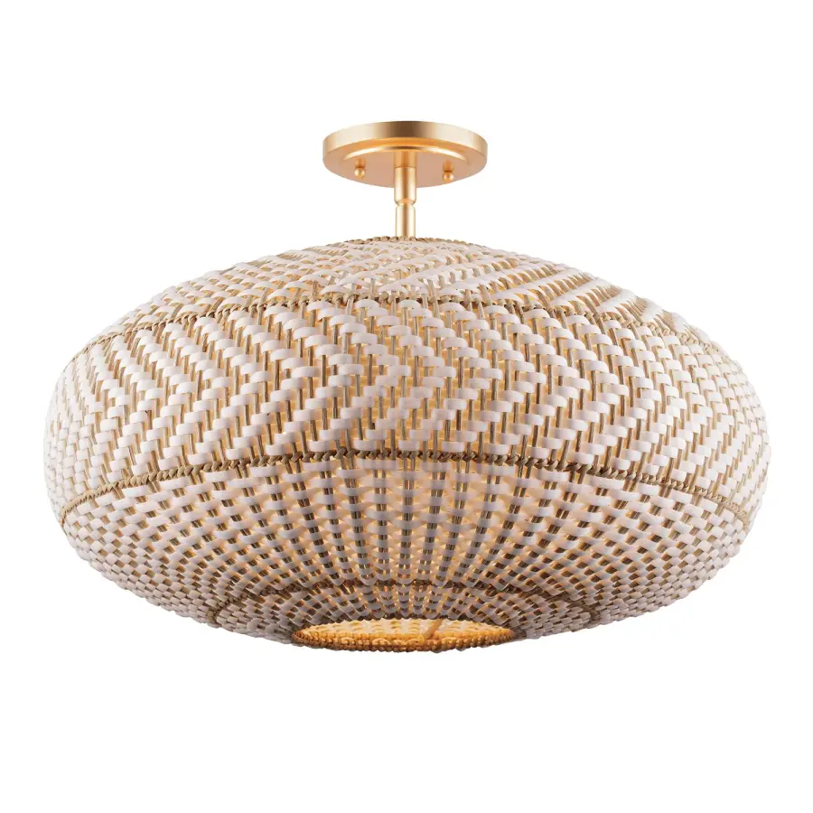 Zanzibar 22" Semi Flush Mount in Soft Gold - Image 1