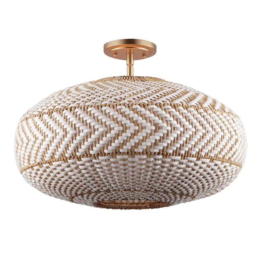 Zanzibar 22" Semi Flush Mount in Soft Gold - Image 2