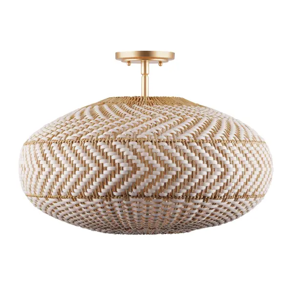 Zanzibar 22" Semi Flush Mount in Soft Gold - Image 3