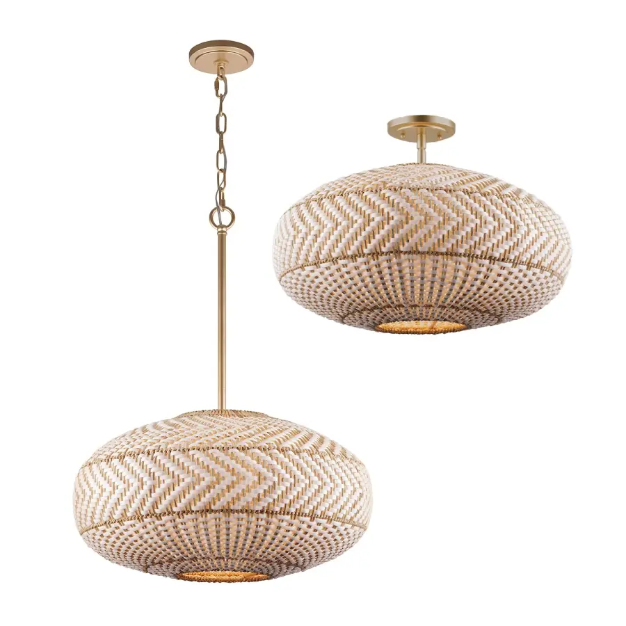 Zanzibar 22" Semi Flush Mount in Soft Gold - Image 7