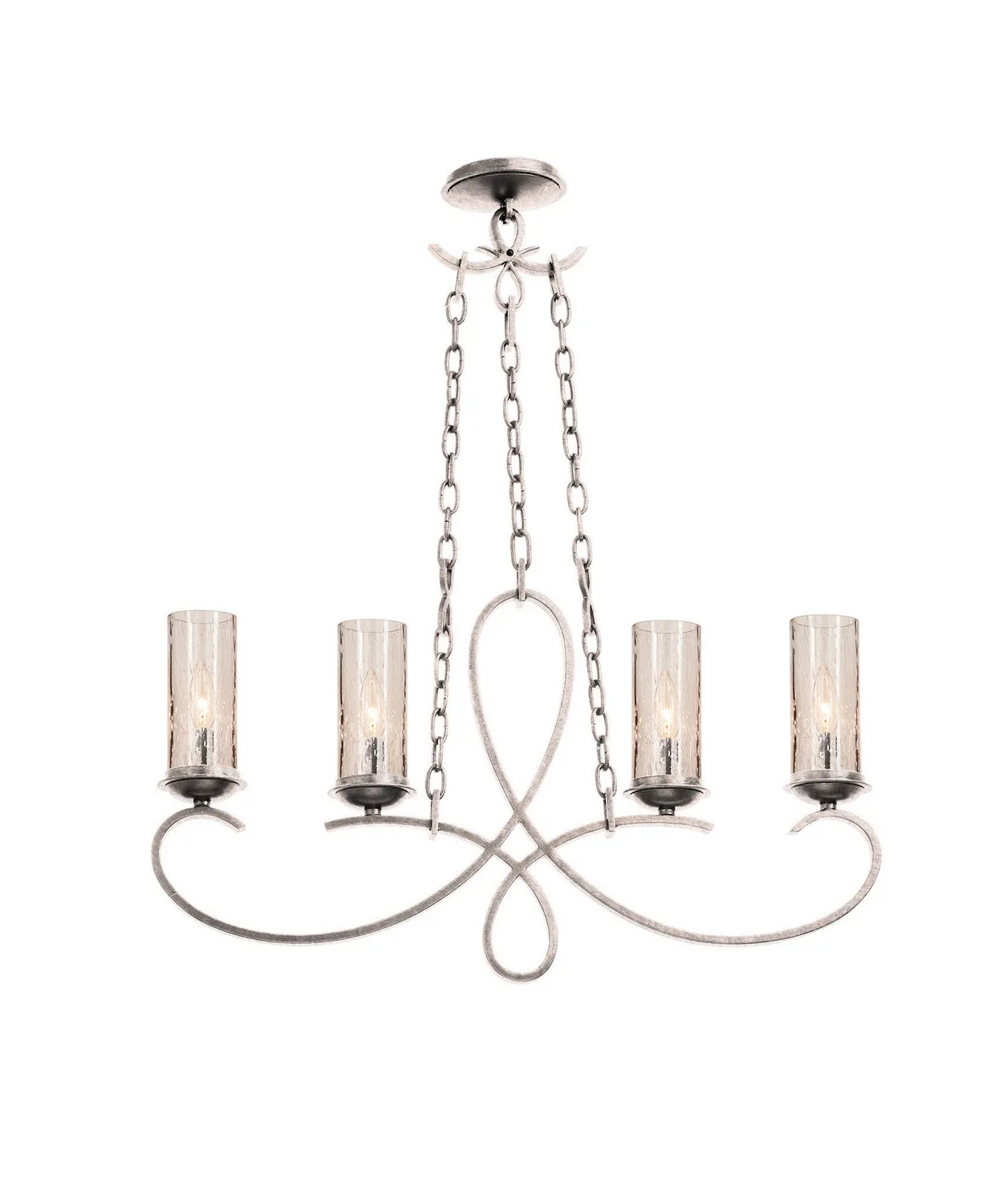 Grayson Four Light Island Pendant in Pearl Silver