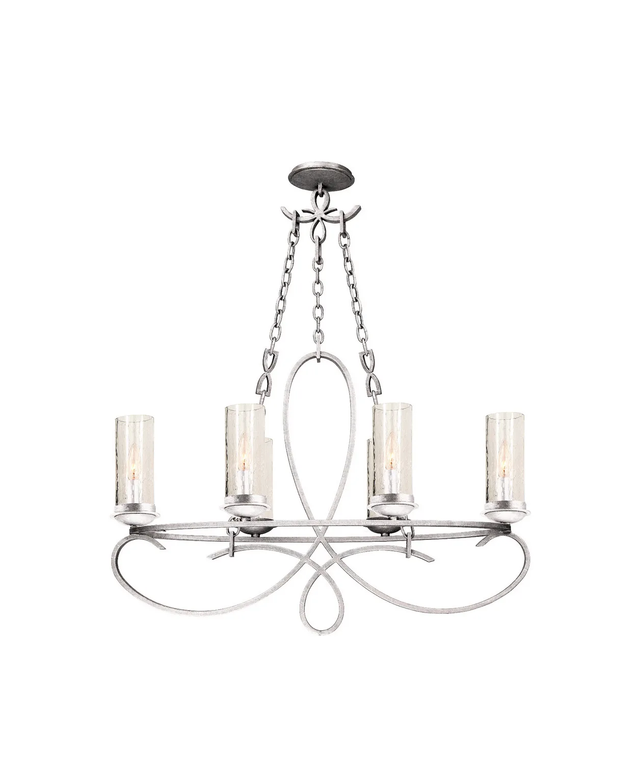 Grayson Six Light Chandelier in Pearl Silver