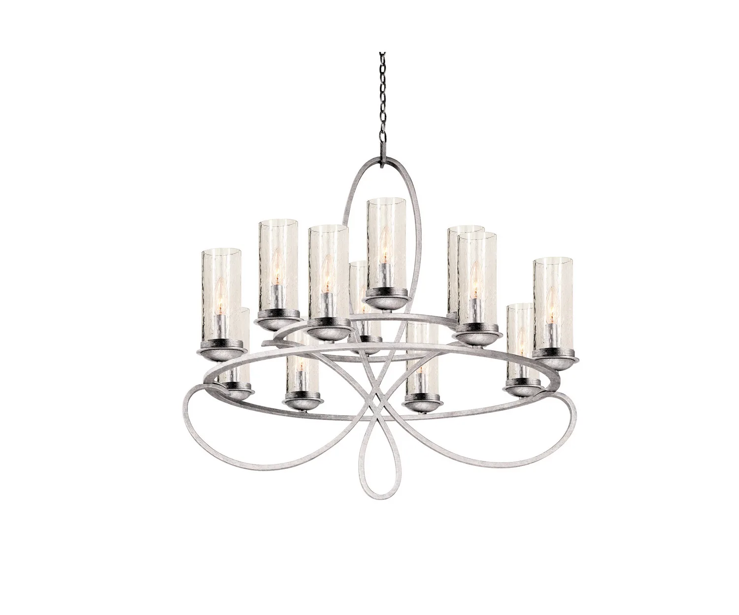 Grayson 12 Light Chandelier in Pearl Silver