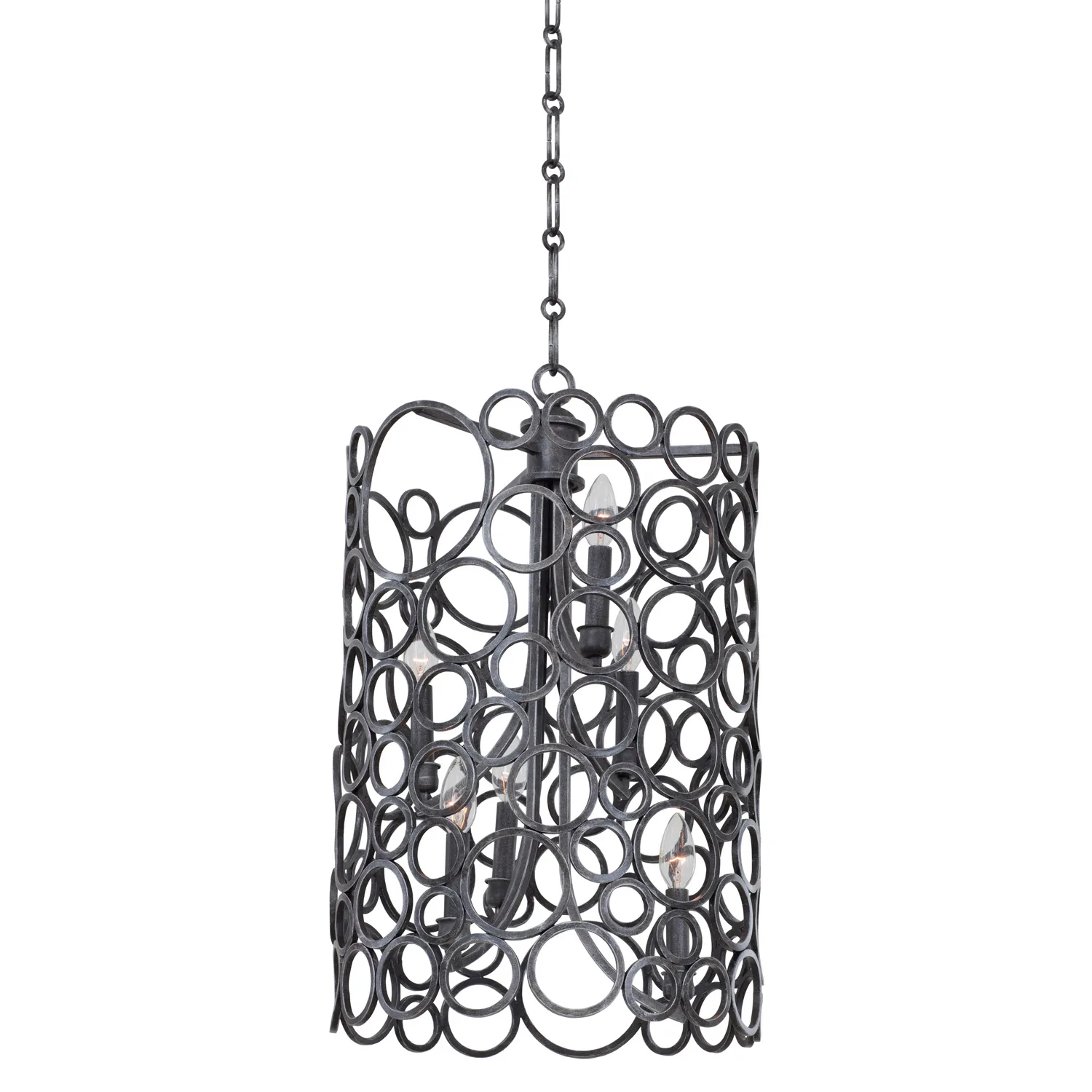 Ashbourne Six Light Foyer Pendant in Vintage Iron