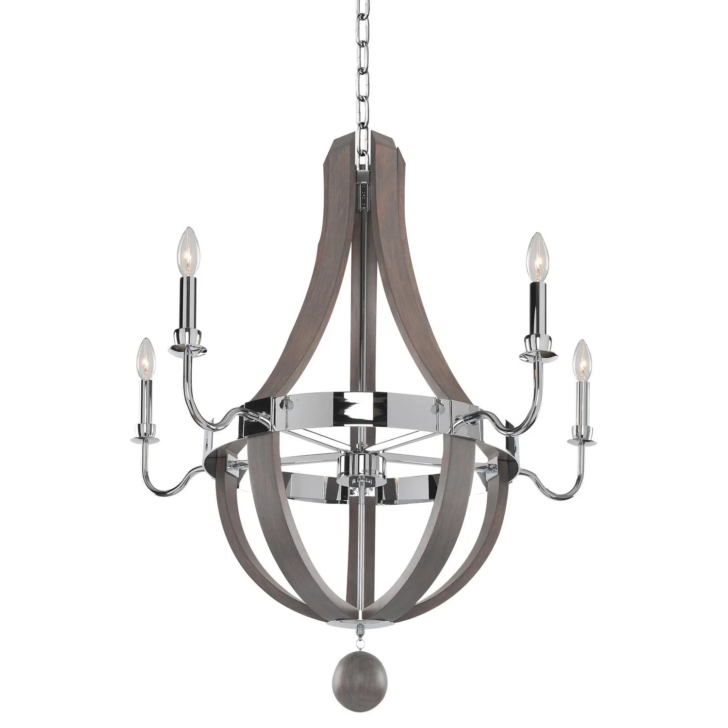 Sharlow Five Light Chandelier in Chrome