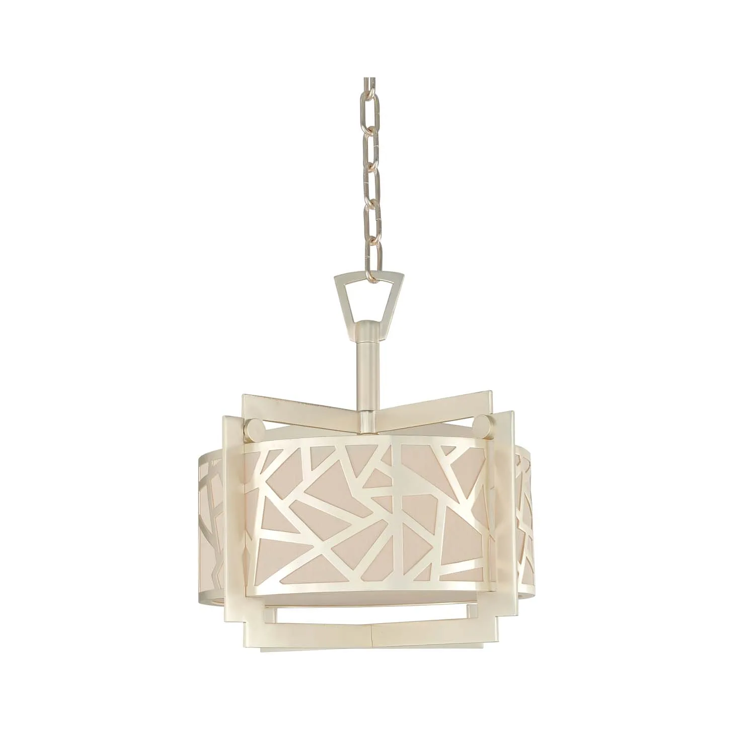 Miramar Three Light Convertible Pendant - Semi Flush Mount in Rose Silver