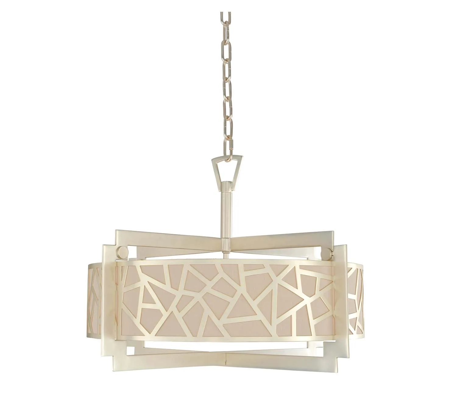 Miramar Five Light Convertible Pendant - Semi Flush Mount in Rose Silver