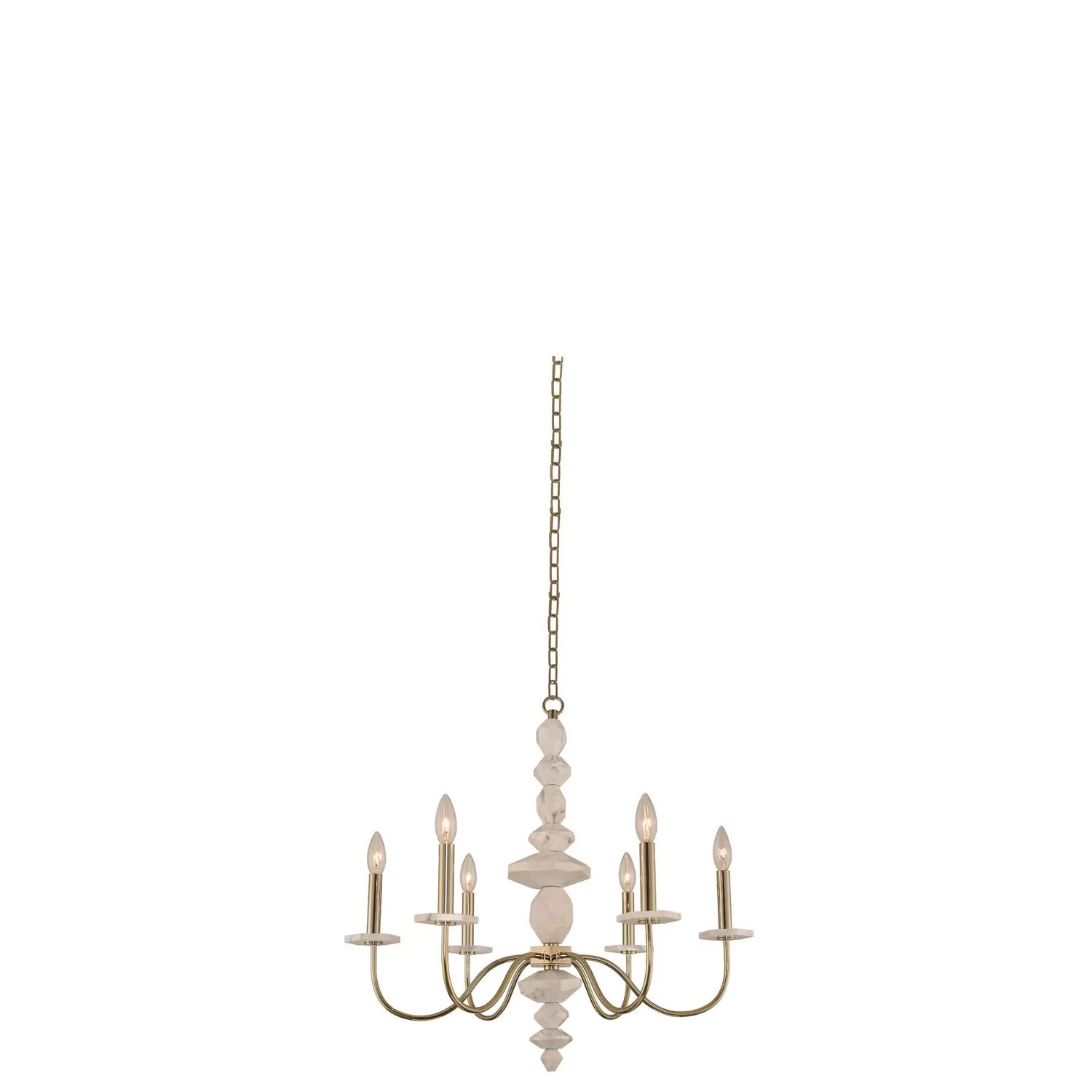 Carrara Six Light Chandelier in Champagne Gold