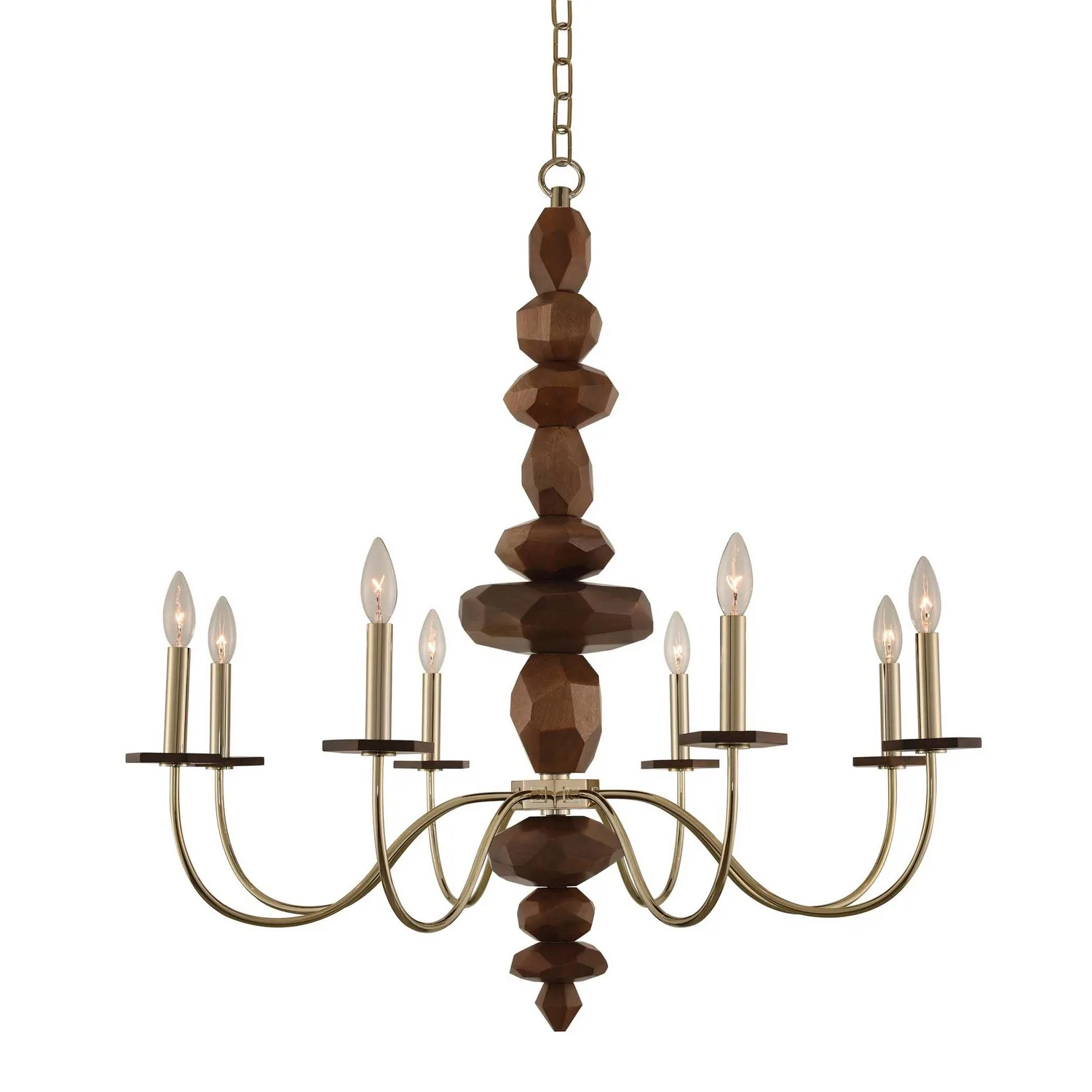 Lassen Eight Light Chandelier in Champagne Gold