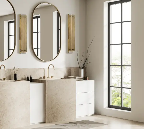 The Edgewater Collection is a dedicated LED family where technology meets fashion with a handcrafted wire frame. The fixture is highlighted with frosted glass and available in our exclusive English Bronze or Vintage Brass finishes. This fixture can be mounted either vertically or horizontally depending on your application needs. Collection: Edgewater Rooms: Bathroom, Vanity, Spa, Powder Room Finish: Vintage Brass Width: 26.00" Height: 5.00" Weight: 8.00 lb Extension from Wall: 3.00" Wire: 6" Mounting Height: 2.50" Canopy: 4.75"x26"x0.5" Bulbs Included Maximum Wattage: 24.00 W Bulb Type: LED Light Source: LED Light Output: 1752.00 lm Color Temperature: 2700 K Dimmable Voltage: 120.00 V Material: Handcrafted Steel , Glass Country of Origin: China Safety Listing: cETL Safety Rating: Dry ADA LED - alternate view