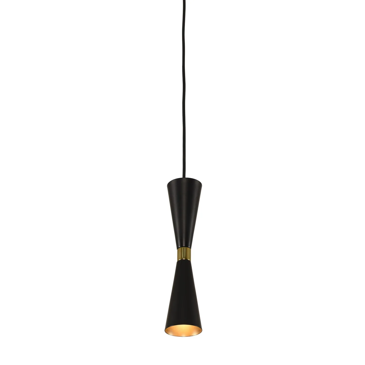 Milo LED Mini Pendant in Black and Vintage Brass