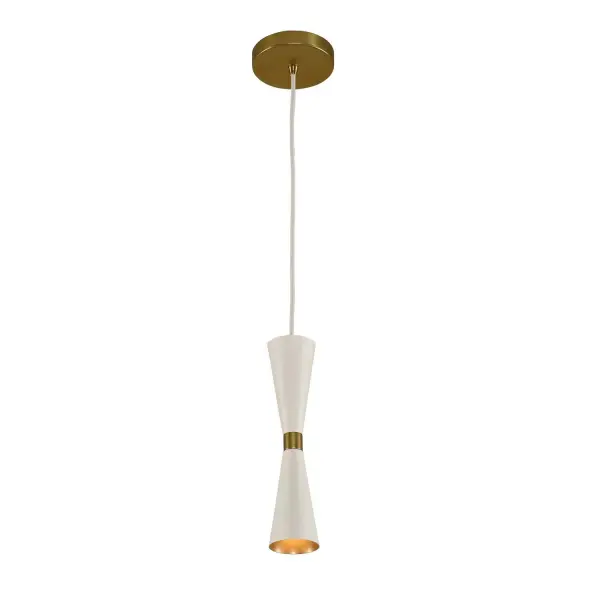 Trendy Mid-Century inspired design with dual LED lamping for maximum efficiency. The MILO Collection features a variety of configurations to fit every space, from sconce and entry to dining. Introduced in June of 2016 in a sleek Matte Black with Vintage Brass accents, Kalco has added a Warm White finish, also featuring vintage brass accents. Collection: Milo Rooms: Closet, Kitchen, Bathroom, Office Finish: White and Vintage Brass Width: 5.00" Height: 12.00" Weight: 2.00 lb Wire: 48" Canopy: 5"x1" Bulbs Included Number of Bulbs: 1 Maximum Wattage: 3.00 W Bulb Type: G9 Bulb Base: G9 Light Source: LED Light Output: 300.00 lm Color Temperature: 3000 K Dimmable Voltage: 120.00 V Material: Plated Steel Country of Origin: China Safety Listing: cETL Safety Rating: Dry LED