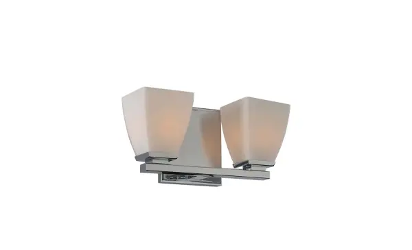 The Matte Opal Square Tapered Glass along with the clean but detailed frames that they grace is what makes the Huntington series a fresh design for any modern bath - vanity. Available in Polished Chrome or Satin Nickel. Collection: Huntington Rooms: Bathroom, Vanity, Spa, Powder Room Finish: Chrome Width: 11.00" Height: 5.50" Weight: 3.00 lb Extension from Wall: 5.00" Wire: 6`` Mounting Height: 2.75" Canopy: 4.75``x5.5`` Bulbs Included Number of Bulbs: 2 Maximum Wattage: 3.00 W Bulb Type: G-9 Bulb Base: G9 Light Source: LED Light Output: 600.00 lm Color Temperature: 3000 K Dimmable Voltage: 120.00 V Material: Heavy Gauge Steel , Opal Glass Country of Origin: China Safety Listing: cETL Safety Rating: Dry LED
