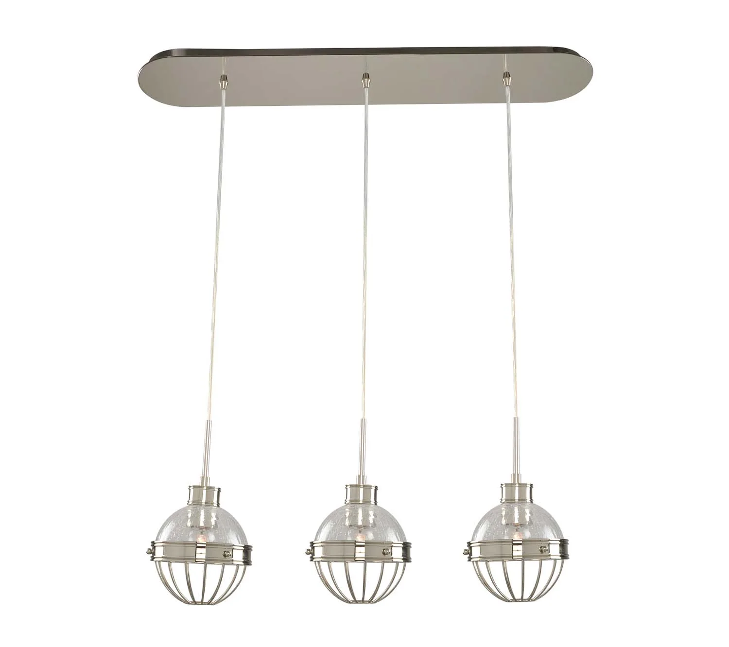 Montauk Three Light Island Pendant in Polished Nickel