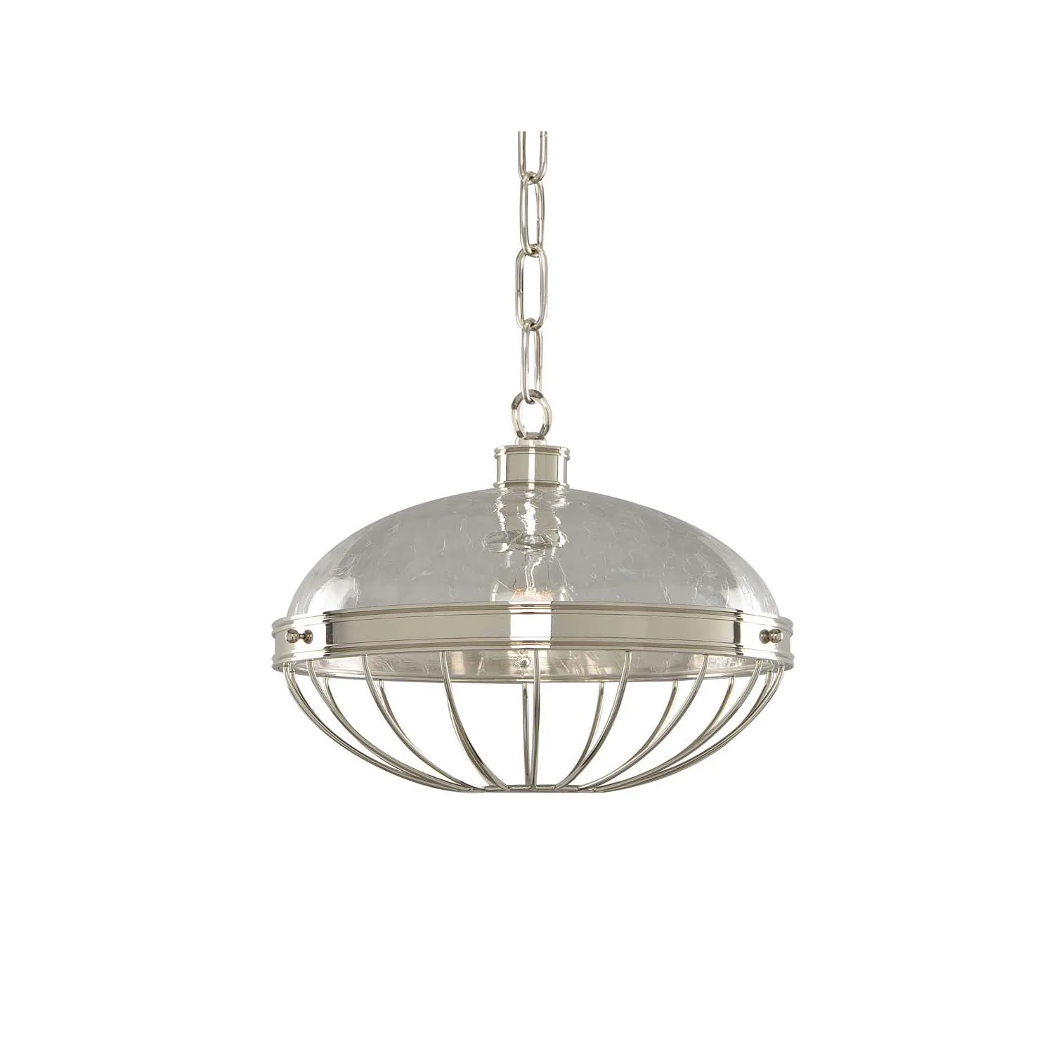 Montauk One Light Pendant in Polished Nickel
