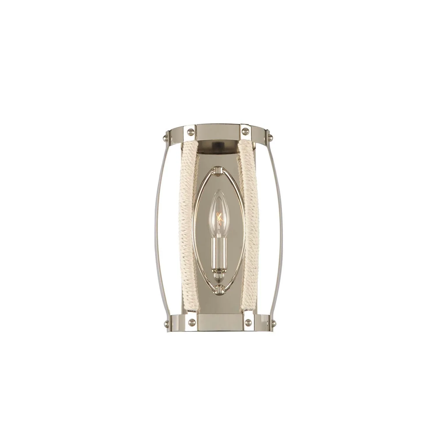 Bradbury One Light Wall Sconce in Polished Nickel