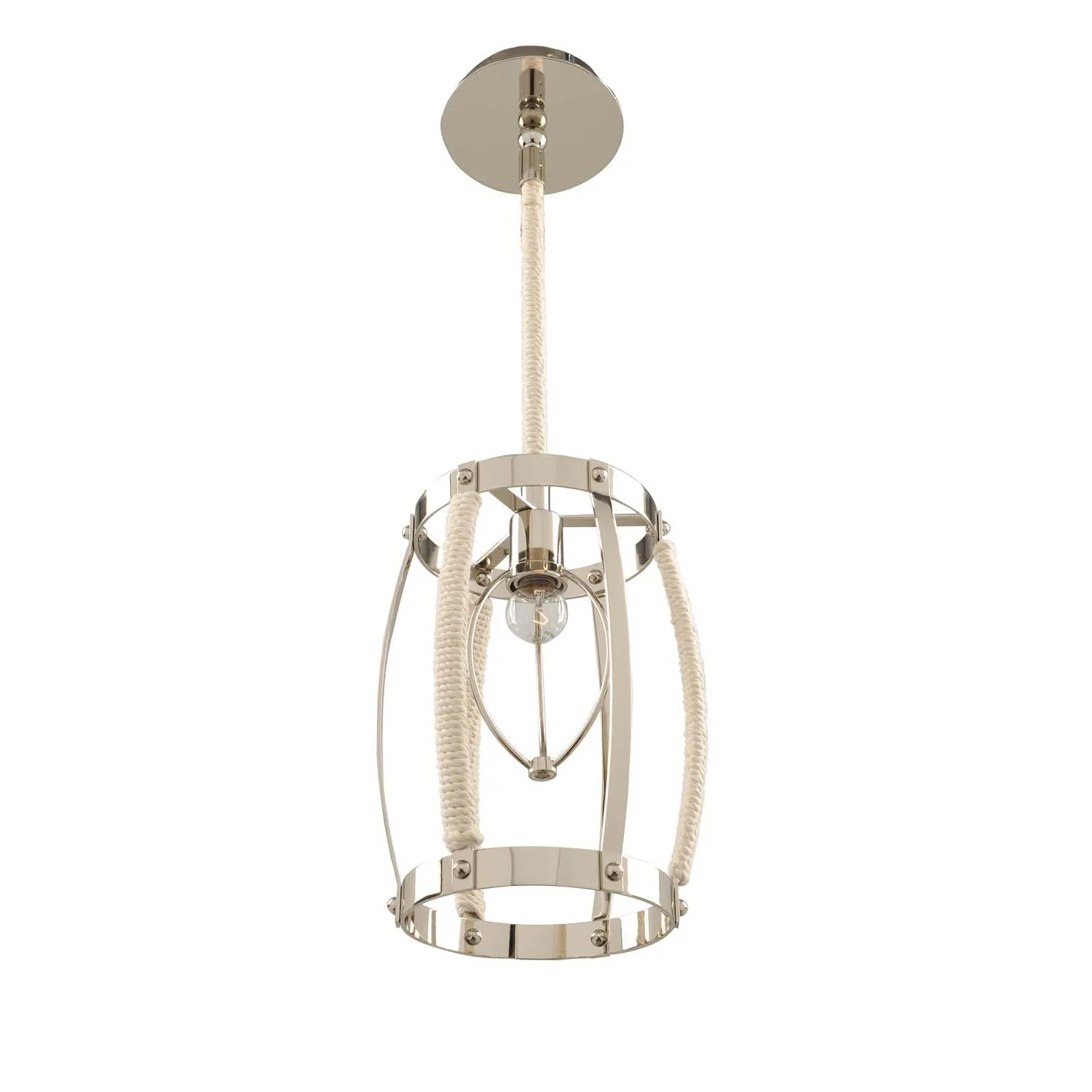 Bradbury One Light Mini Pendant in Polished Nickel