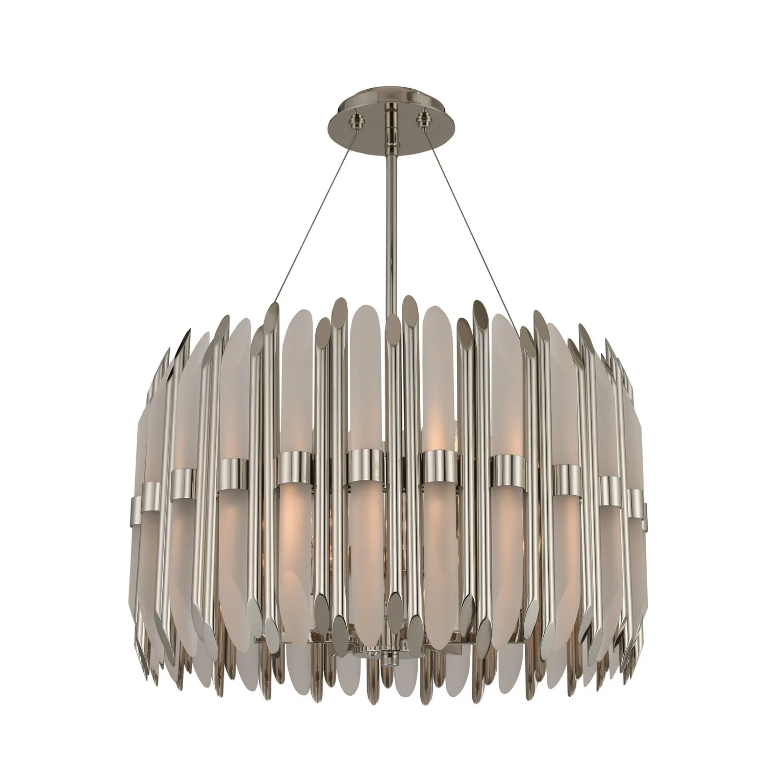 Massina Six Light Pendant in Polished Nickel