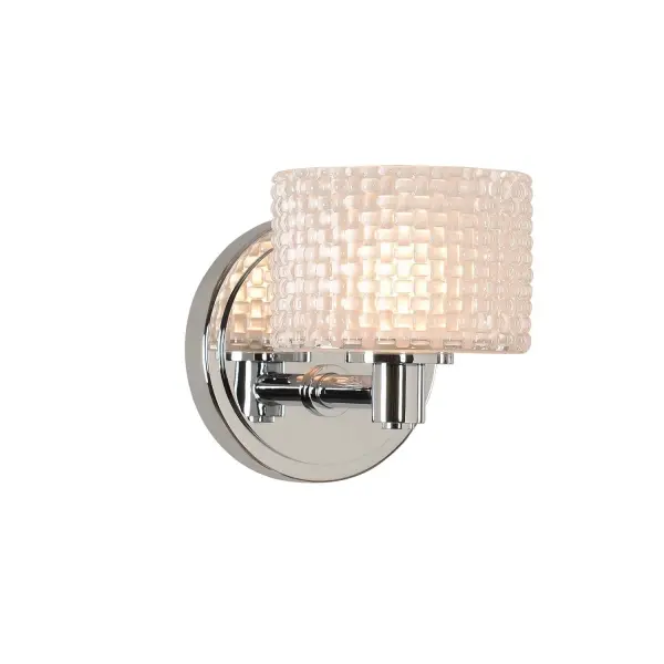 Woven Basket Designed Glass with a Polished Chrome or Satin Nickel finish makes the Willow Bath Collection a Designer favorite. Constructed of Heavy Gauge Steel and LED bulbs are included. Collection: Willow Rooms: Bathroom, Vanity, Spa, Powder Room Finish: Chrome Width: 5.00" Height: 6.00" Weight: 3.00 lb Extension from Wall: 6.00" Wire: 6" Mounting Height: 3.25" Canopy: 5"x0.75"x5" Bulbs Included Number of Bulbs: 1 Maximum Wattage: 3.00 W Bulb Base: G9 Light Source: LED Light Output: 300.00 lm Color Temperature: 3000 K Dimmable Voltage: 120.00 V Material: Heavy Gauge Steel , Woven Basket Glass Country of Origin: China Safety Listing: cETL Safety Rating: Dry LED