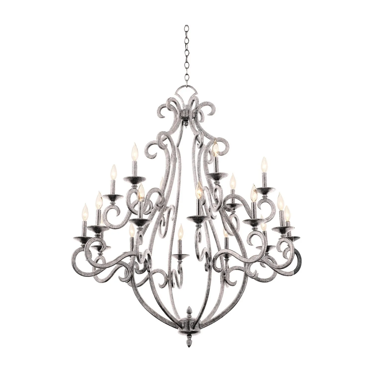 Santa Barbara 18 Light Chandelier in Pearl Silver