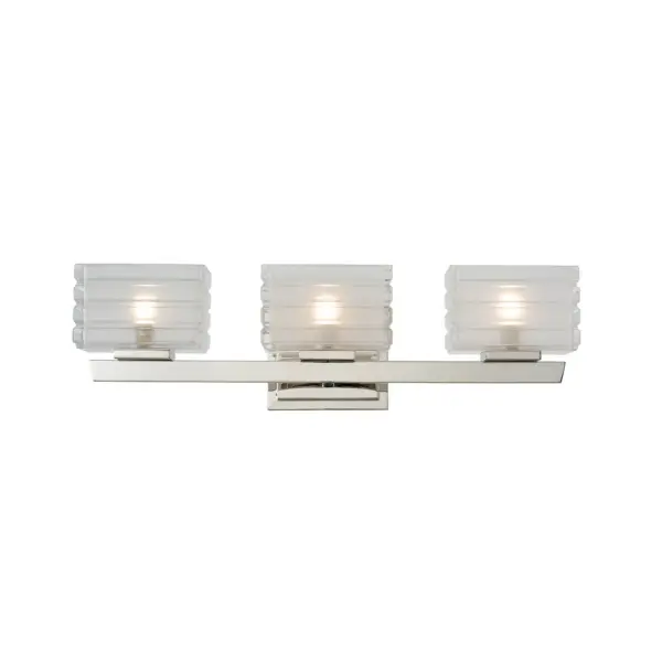 The Victoria LED bath collection showcases substantial, artisan-quality opal glass shades paired with a sleek Polished Nickel finish. The ribbing on each glass shade not only upgrades the look, but provides a beautiful dimming quality as well. Collection: Victoria Finish: Polished Nickel Width: 23.00" Height: 7.00" Length: 6.00" Weight: 10.00 lb Extension from Wall: 6.00" Wire: 7" Mounting Height: 4.00" Canopy: 6"x5"x1" Bulbs Included Number of Bulbs: 3 Maximum Wattage: 4.00 W Bulb Type: G-9 Bulb Base: G9 Light Source: LED Light Output: 280.00 lm Color Temperature: 3000 K CRI: 80 Voltage: 120.00 V Material: Steel, Glass Country of Origin: China Safety Listing: cETL Safety Rating: Damp LED
