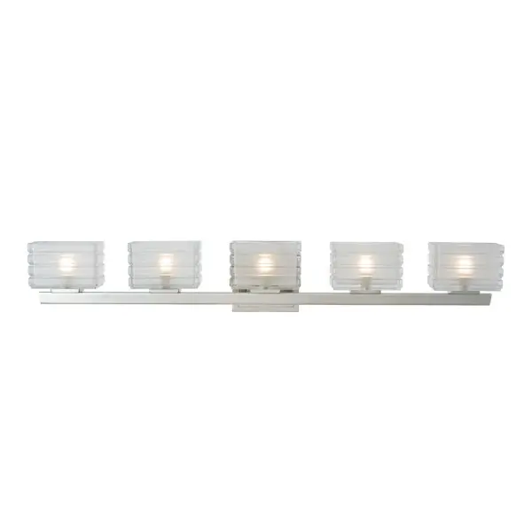 The Victoria LED bath collection showcases substantial, artisan-quality opal glass shades paired with a sleek Polished Nickel finish. The ribbing on each glass shade not only upgrades the look, but provides a beautiful dimming quality as well. Collection: Victoria Rooms: Living Room, Bedroom, Family Room, Dining Room Finish: Polished Nickel Width: 40.00" Height: 7.00" Length: 6.00" Weight: 16.00 lb Extension from Wall: 6.00" Wire: 7" Mounting Height: 4.00" Canopy: 6"x5"x1" Bulbs Included Number of Bulbs: 5 Maximum Wattage: 4.00 W Bulb Type: G-9 Bulb Base: G9 Light Source: LED Light Output: 280.00 lm Color Temperature: 3000 K CRI: 80 Voltage: 120.00 V Material: Steel, Glass Country of Origin: China Safety Listing: cETL Safety Rating: Damp LED