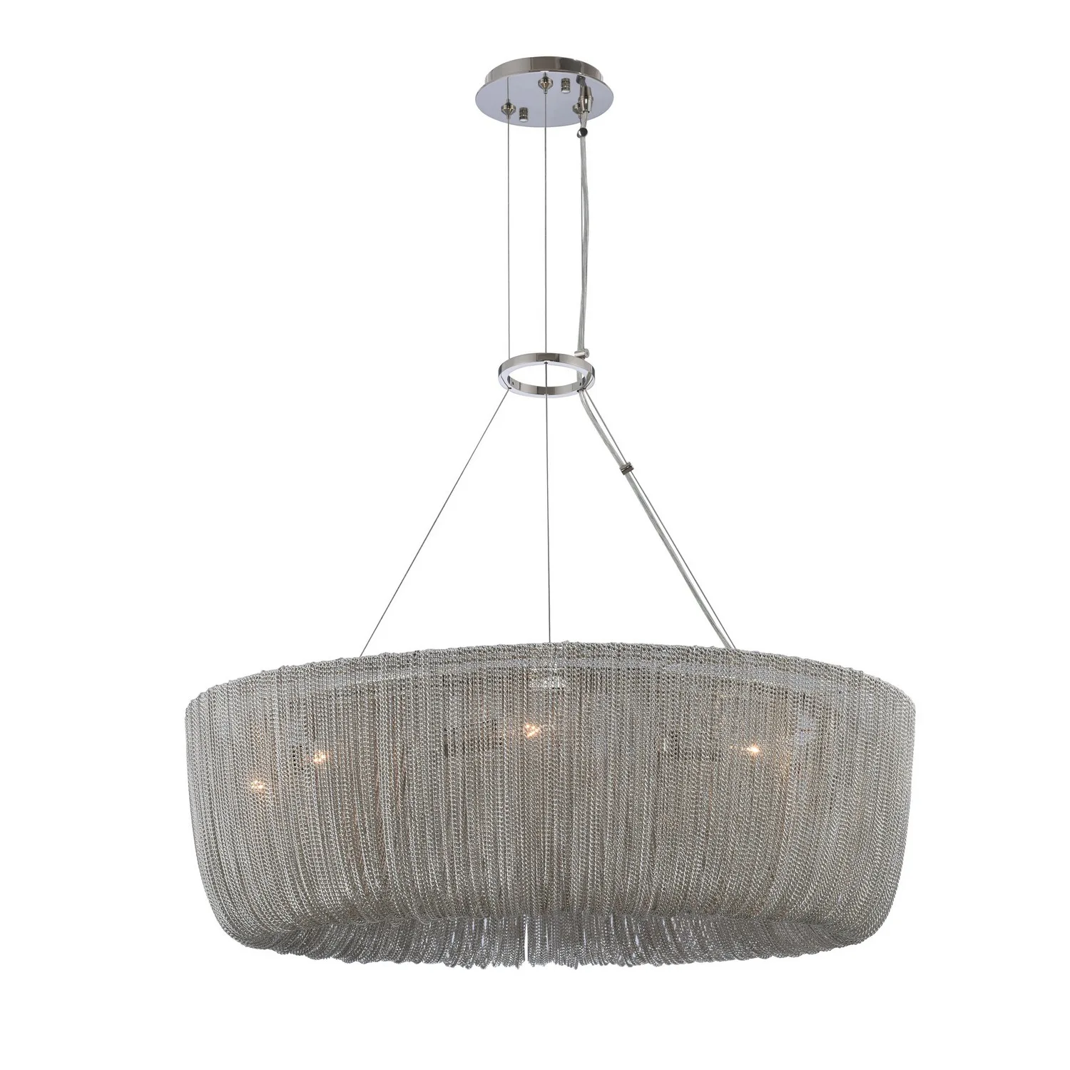 Genevieve Nine Light Pendant in Polished Nickel