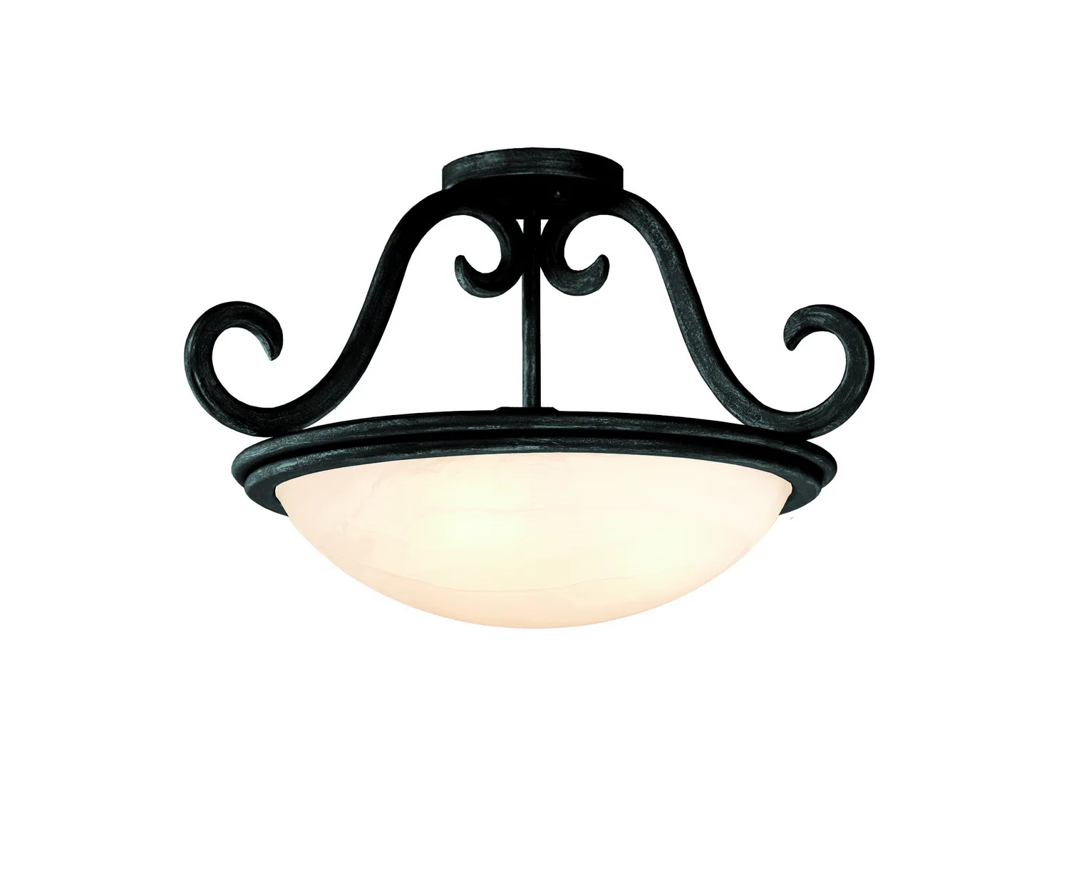 Santa Barbara Three Light Semi Flush Mount in Tortoise Shell