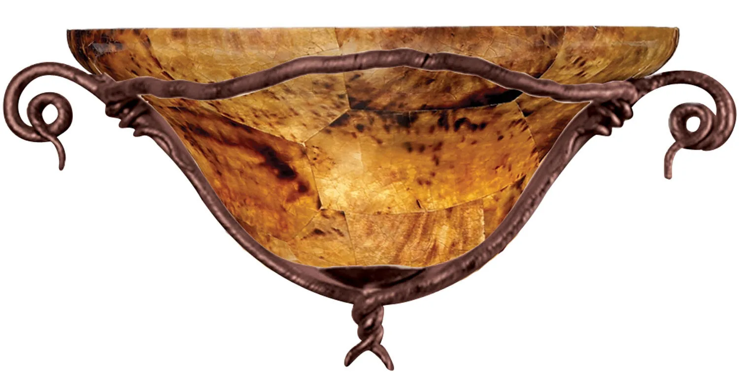 Vine One Light Wall Sconce in Bark