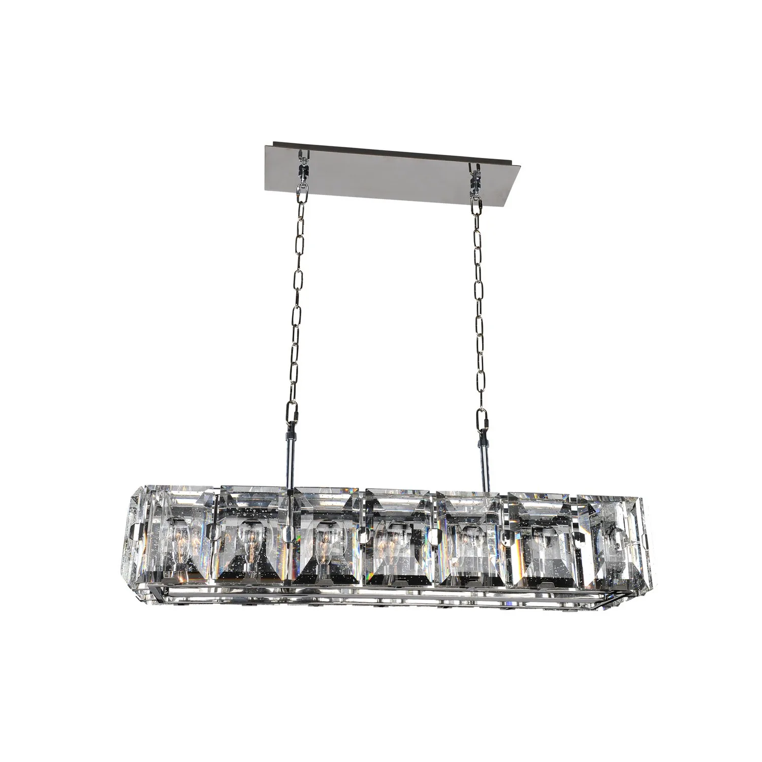 Giada Seven Light Island Pendant in Stainless Steel