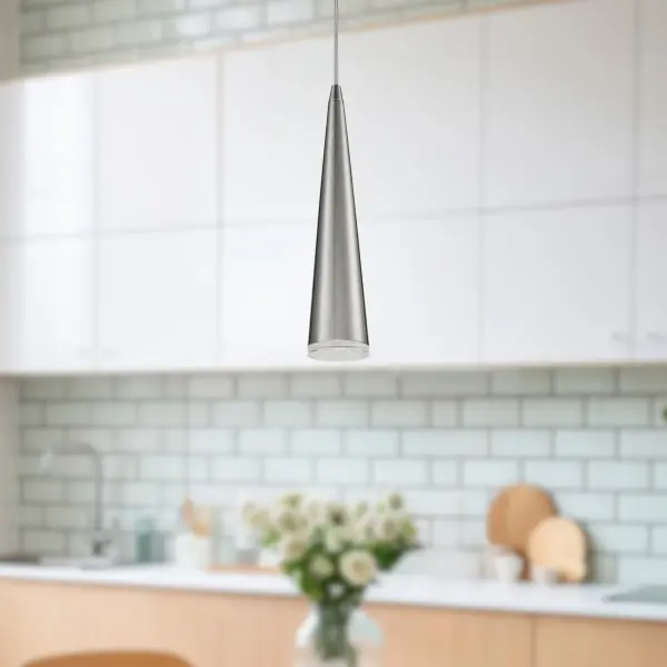 Mina 12" LED Pendant in Brushed Nickel - Image 5