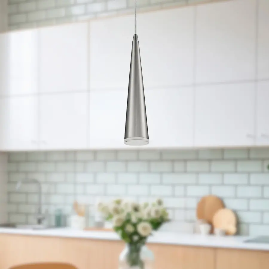 Mina 12" LED Pendant in Brushed Nickel - Image 5