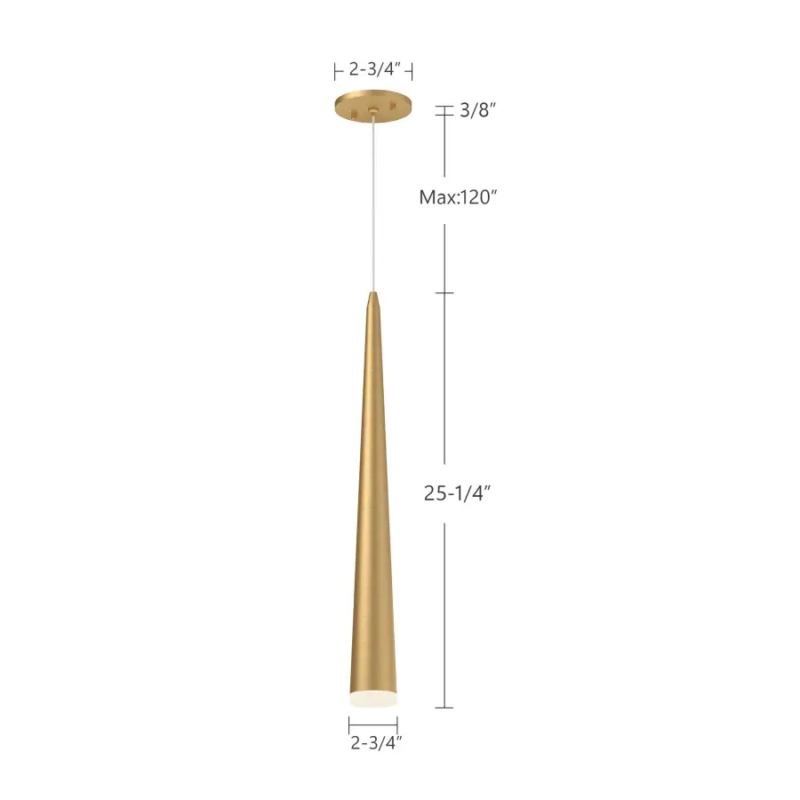 Mina 24" LED Pendant in Brushed Gold - Image 10