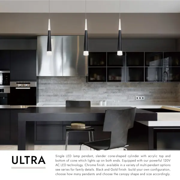 Ultra 2-Inch LED Pendant in Brushed Gold - Image 11