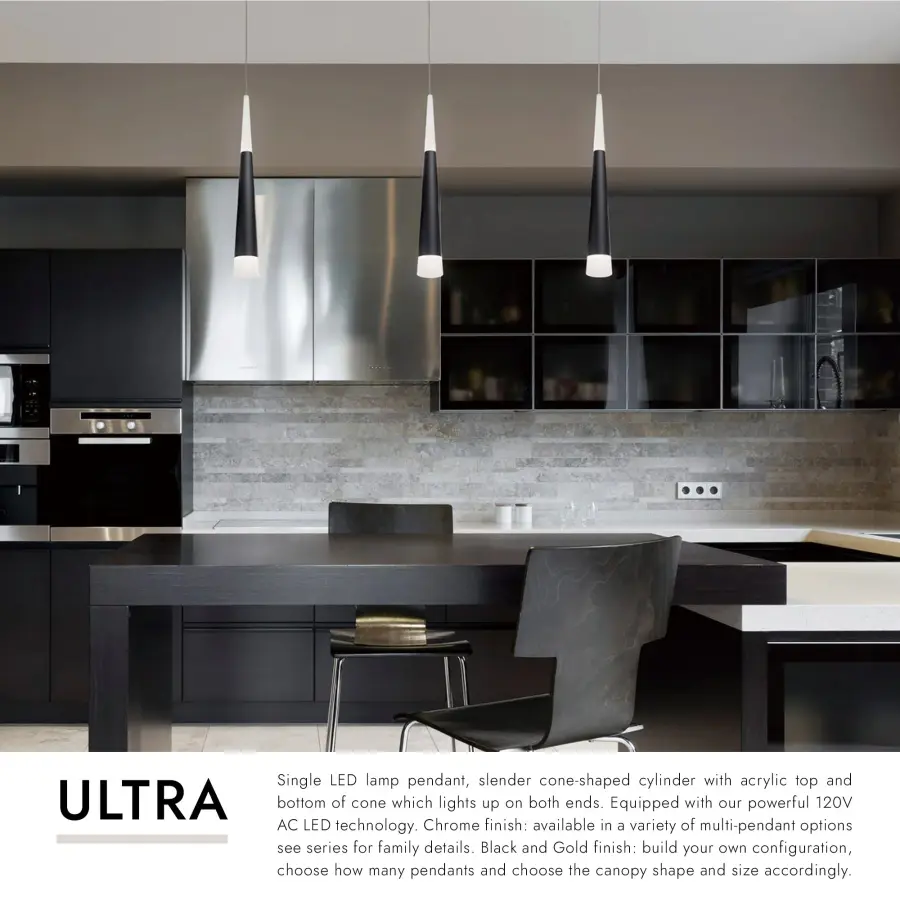 Ultra 2-Inch LED Pendant in Brushed Gold - Image 11