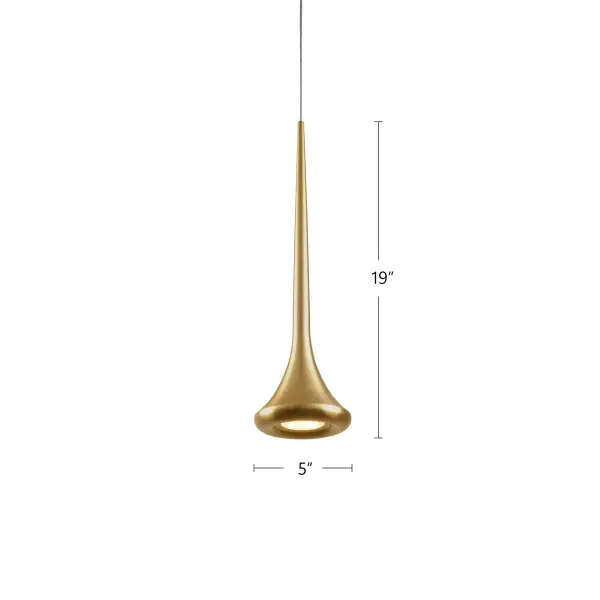Bach 5-Inch LED Pendant in Brushed Gold - Image 6