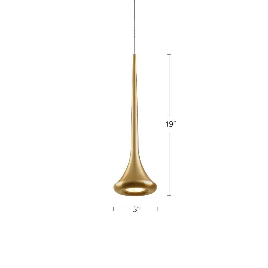 Bach 5-Inch LED Pendant in Brushed Gold - Image 6