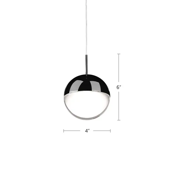Pluto 4-Inch Pendant in Brushed Gold - Image 10