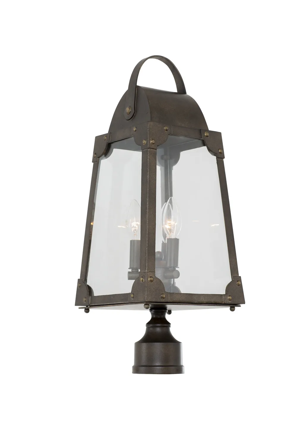 Arlington Three Light Post - Pier Mount in Aged Bronze