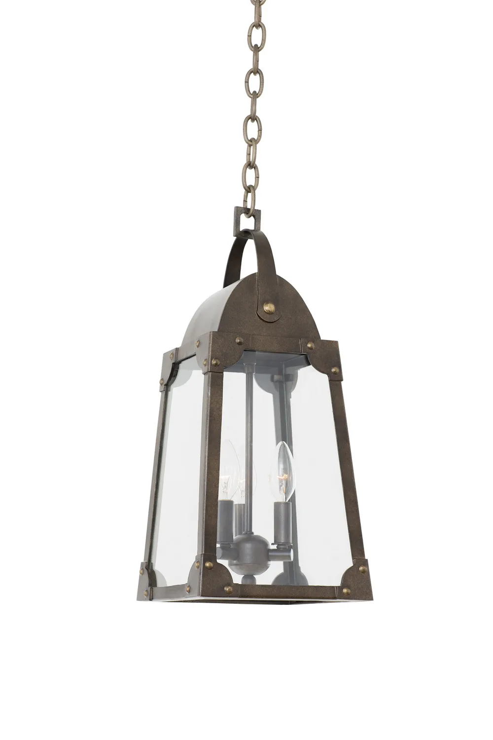 Arlington Three Light Pendant in Aged Bronze