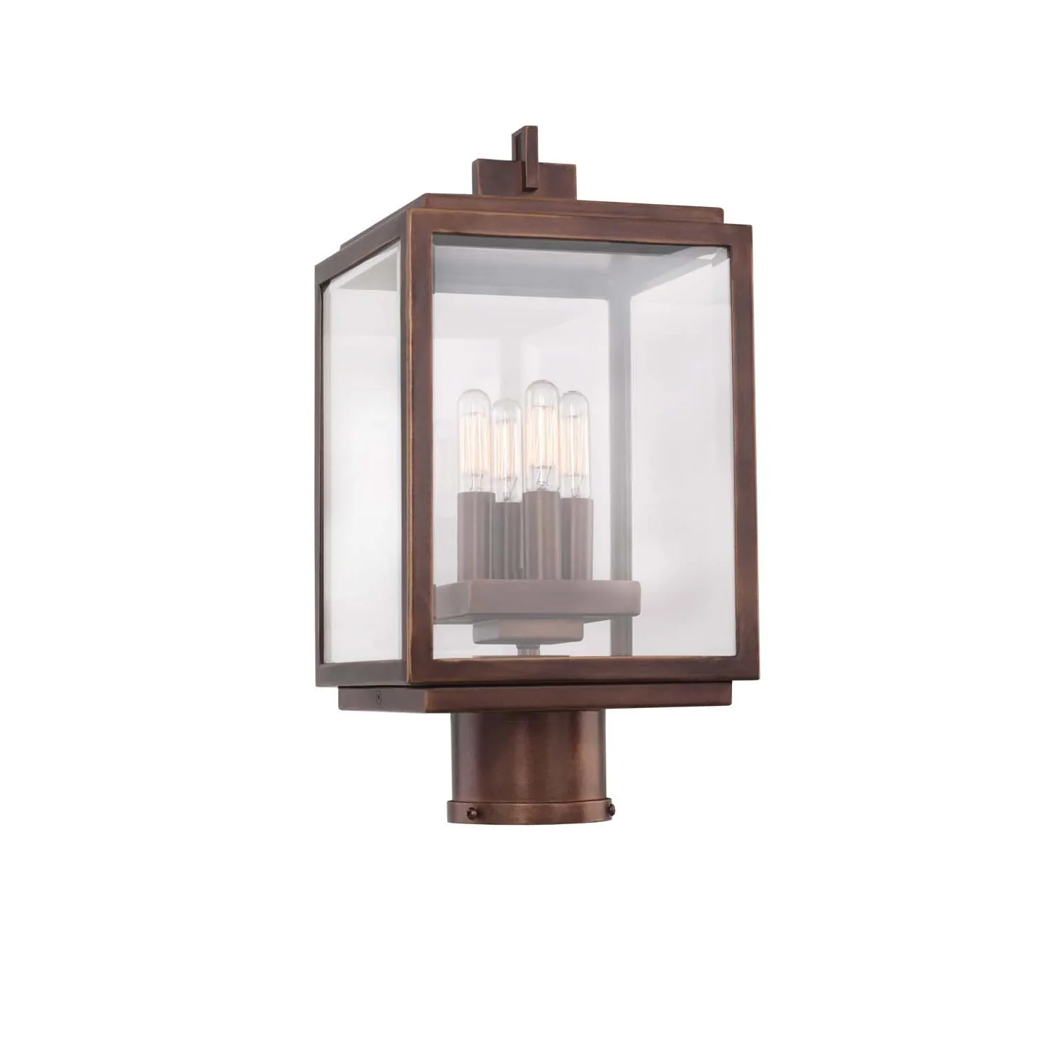 Chester Outdoor Four Light Post - Pier Mount in Copper Patina