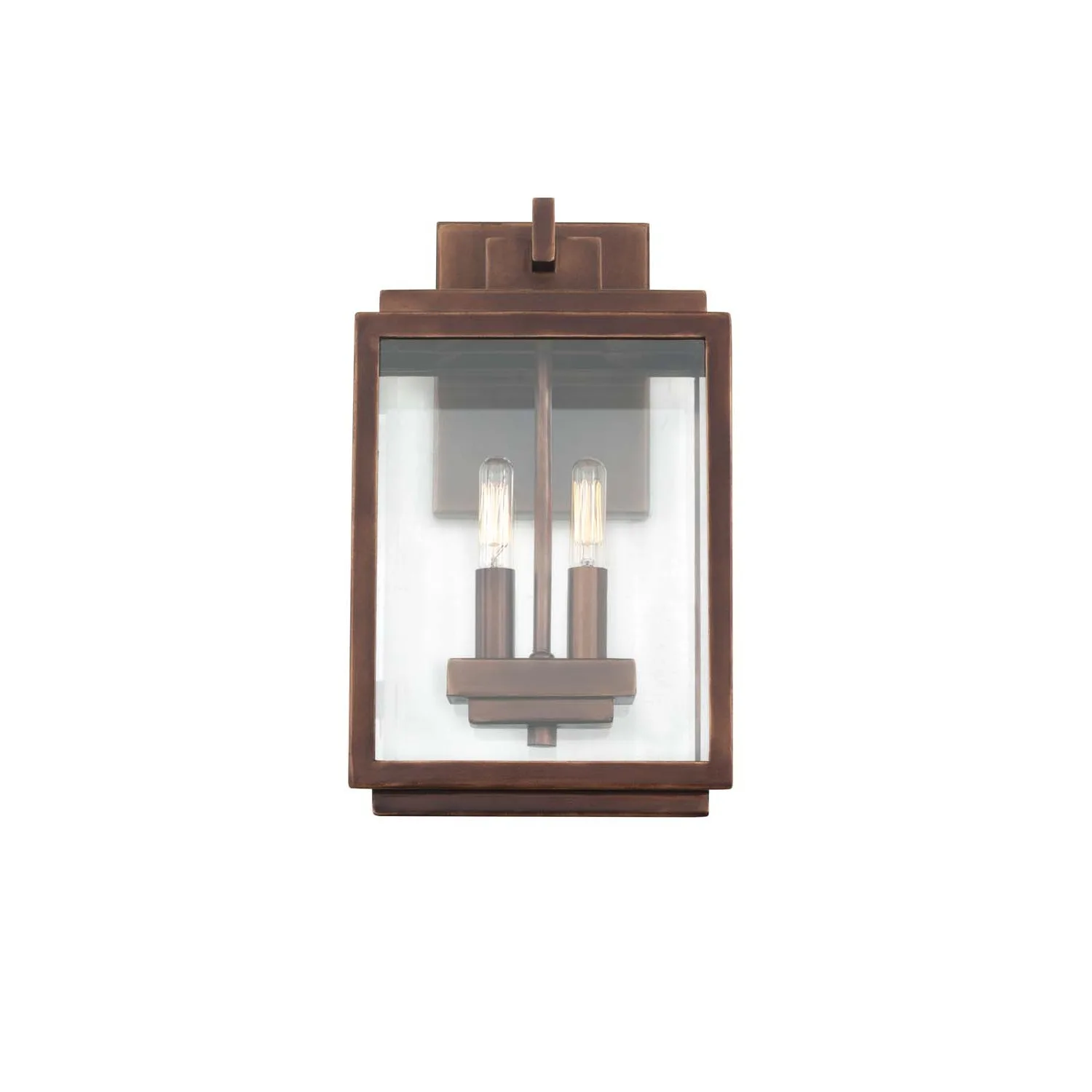 Chester Outdoor Two Light Wall Bracket in Copper Patina