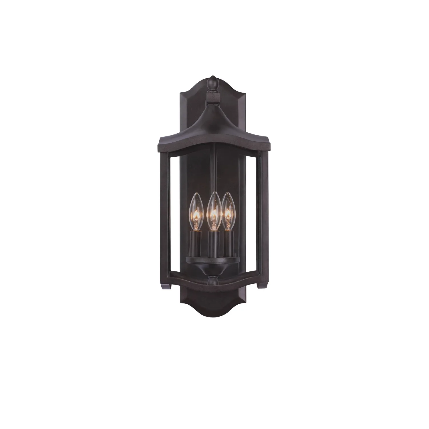 Lakewood Outdoor Three Light Wall Bracket in Aged Iron