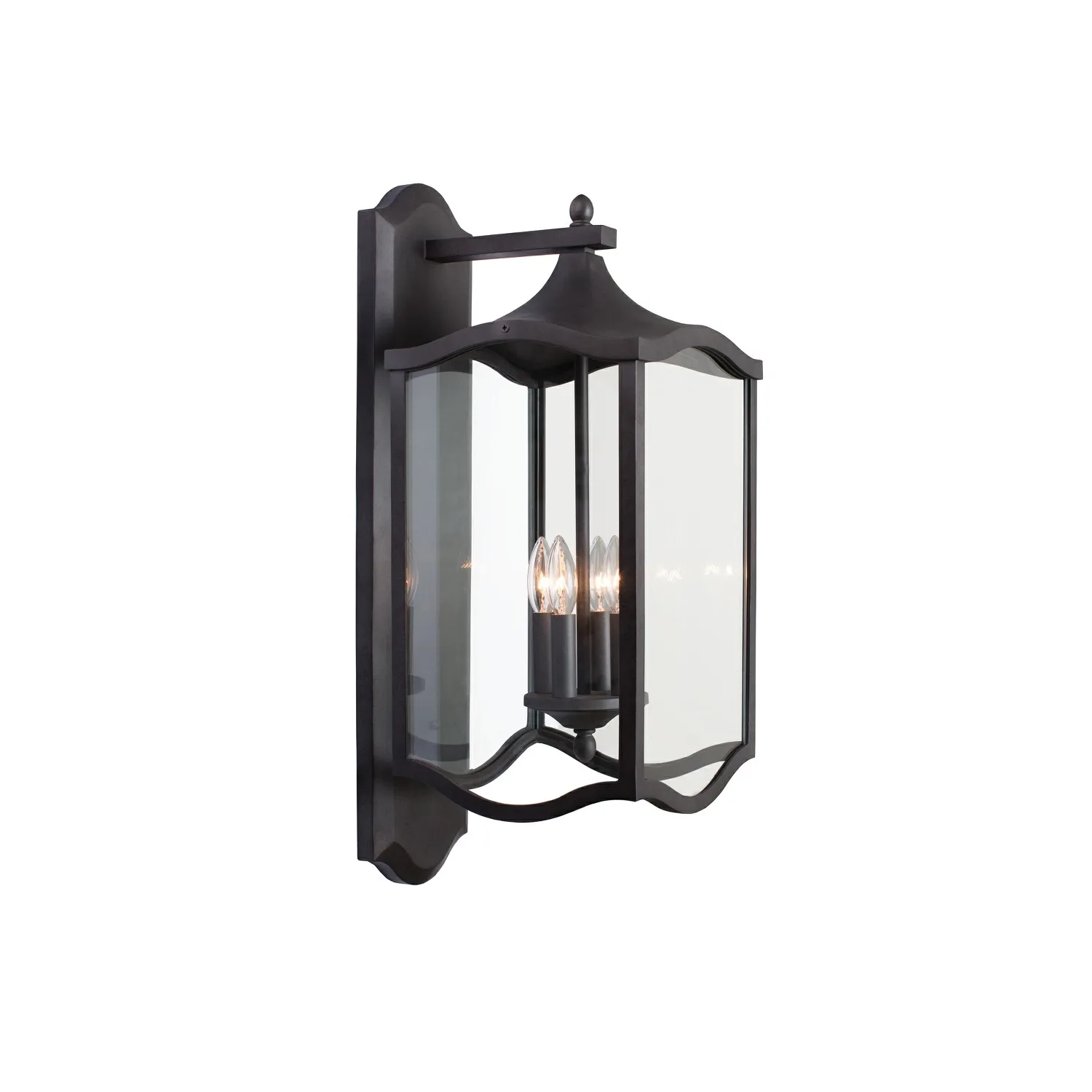 Lakewood Outdoor Four Light Wall Bracket in Aged Iron