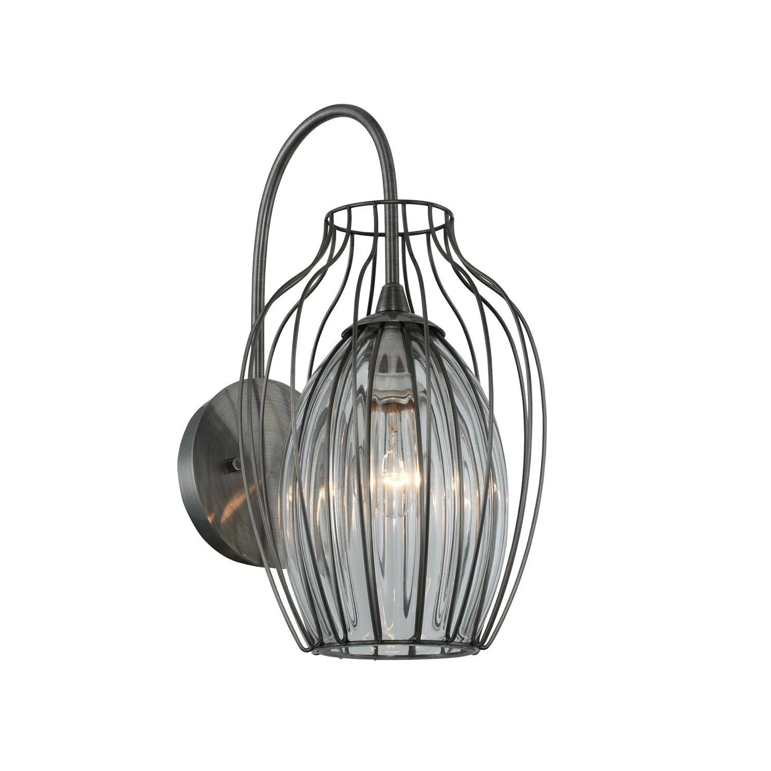 Emilia One Light Wall Sconce in Chemical Stainless Steel
