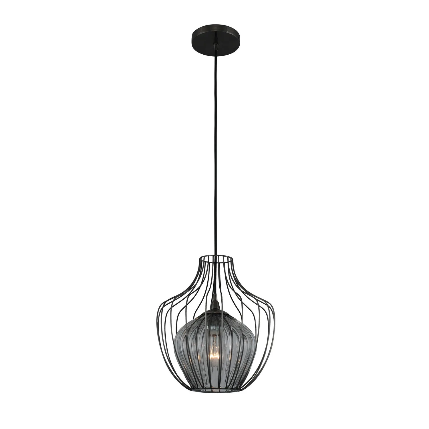 Emilia One Light Pendant in Chemical Stainless Steel