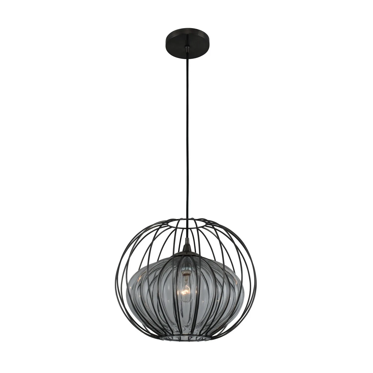 Emilia One Light Pendant in Chemical Stainless Steel