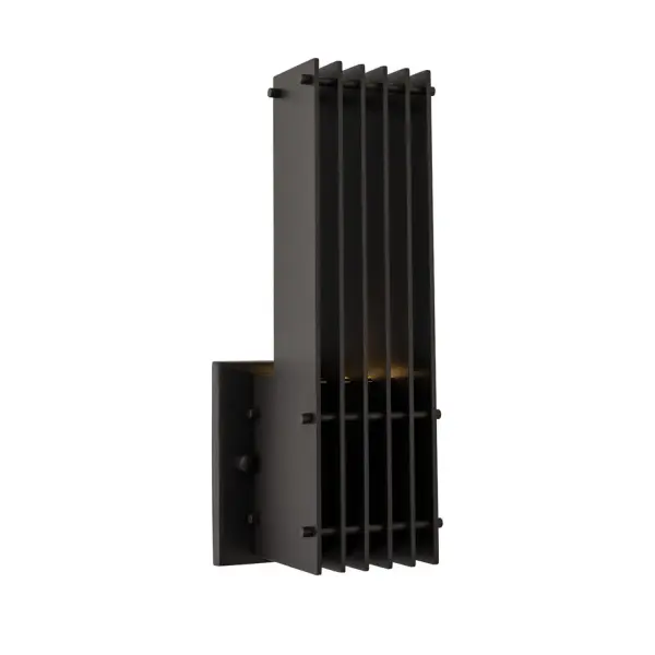 Inspired by industrial cooling fins, the Matte Black (MB) Drew Outdoor Collection radiates light from driverless LEDs. An unassuming frame offers stark contrast from day to night, and the single light version can be oriented for Dark Sky applications. Collection: Drew Rooms: Entry, Patio, Deck, Porch Finish: Matte Black Width: 5.00" Height: 12.00" Length: 4.00" Weight: 2.00 lb Extension from Wall: 4.00" Wire: 7" Mounting Height: 10.00" Canopy: 5"x5"x1" Bulbs Included Maximum Wattage: 5.50 W Bulb Type: LED Light Source: LED Light Output: 800.00 lm Color Temperature: 3000 K CRI: 90 Dimmable Voltage: 120.00 V Material: Stainless Steel Country of Origin: China Safety Listing: cETL Safety Rating: Wet ADA LED